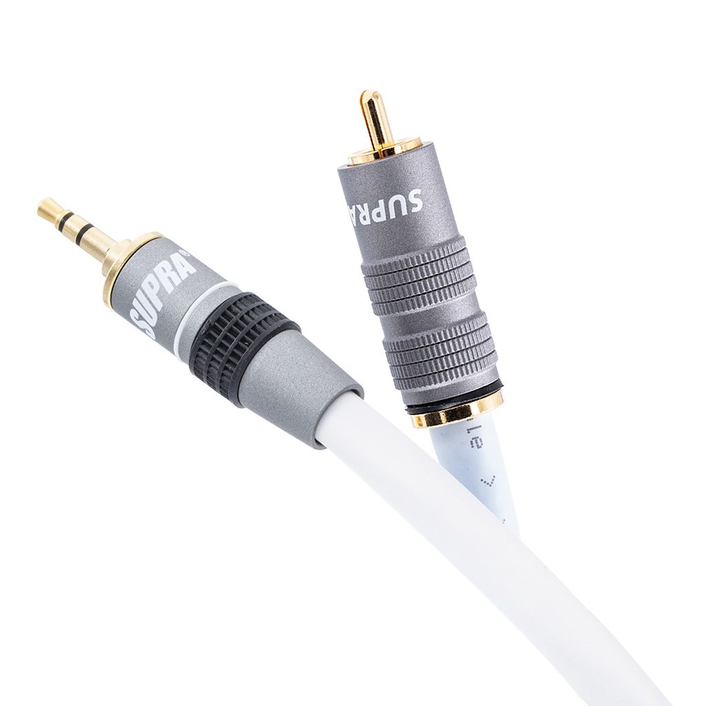 Supra Trico S/PDIF - 75 Ohm digitale Mini-jack 3.5mm naar 1RCA coaxiale interconnect verzilverd OFC koperen geleiders single vanaf 1,0 meter