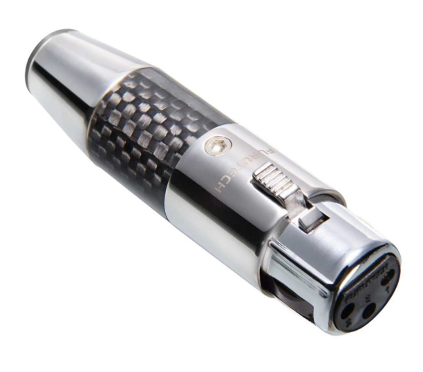 Furutech CF-602F-N1 (R) Rhodium Female XLR connector Carbon fiber finish tot Ø10mm per stuk