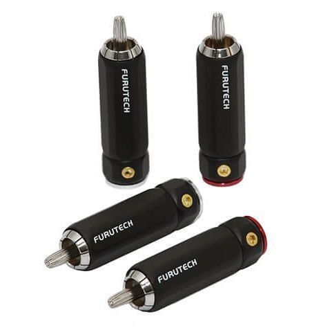 FURUTECH FP-106 (R) Rhodium-plated RCA connector tot Ø9.2mm per set 4 stuks