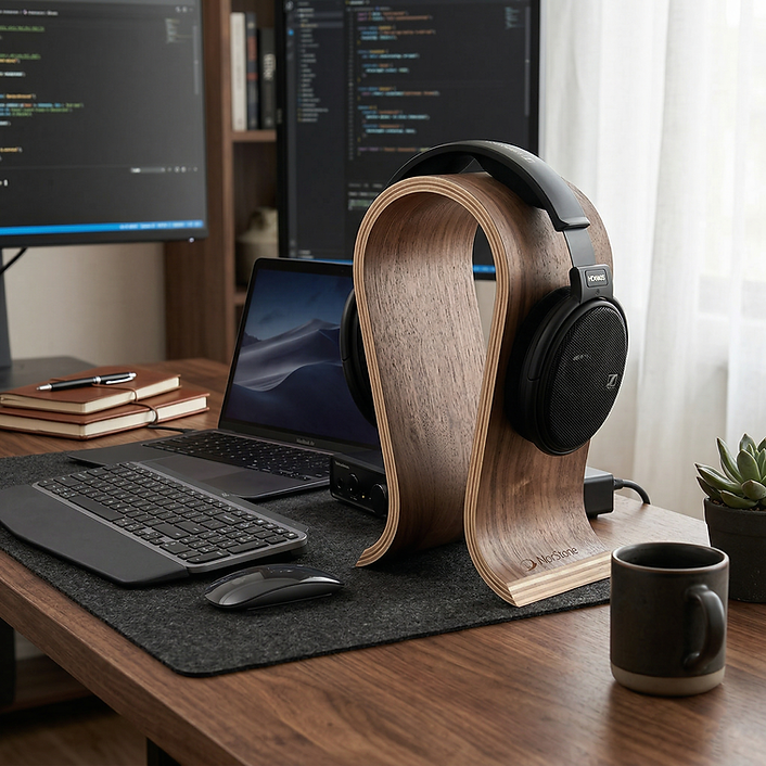 NorStone Wooden Headphone Stand Walnoot - Afbeelding 4