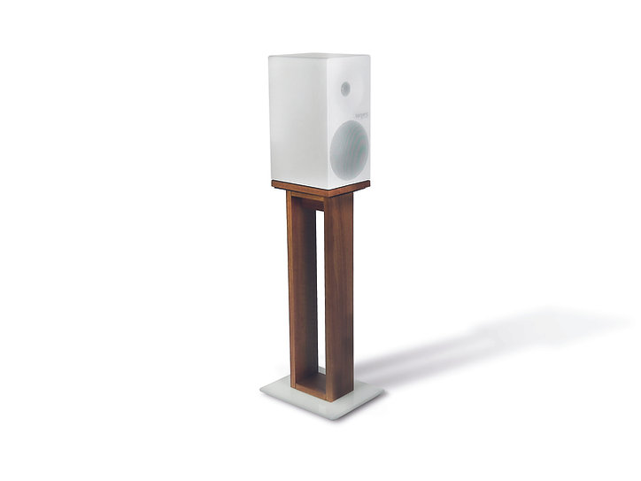 NorStone Alvä | luidsprekerstand 60 cm | walnootafwerking | glazen voetplaten | set van 2 stuks - Afbeelding 7