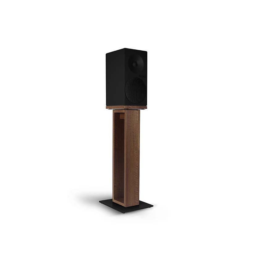 NorStone Alvä | luidsprekerstand 60 cm | walnootafwerking | glazen voetplaten | set van 2 stuks - Afbeelding 6