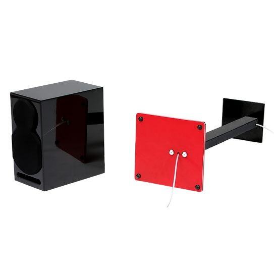 NorStone Esse Stand | luidsprekerstand 61 cm | zwart of zwart/rood | glazen voetplaten | set 2 stuks - Afbeelding 6