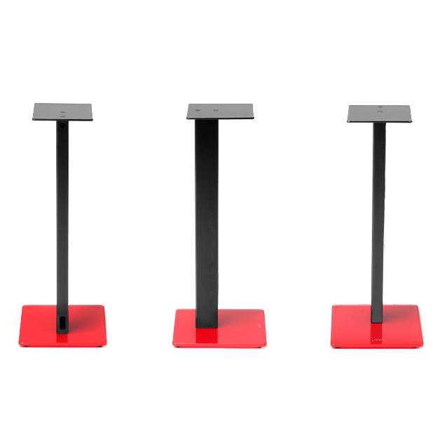 NorStone Esse Stand | luidsprekerstand 61 cm | zwart of zwart/rood | glazen voetplaten | set 2 stuks - Afbeelding 10
